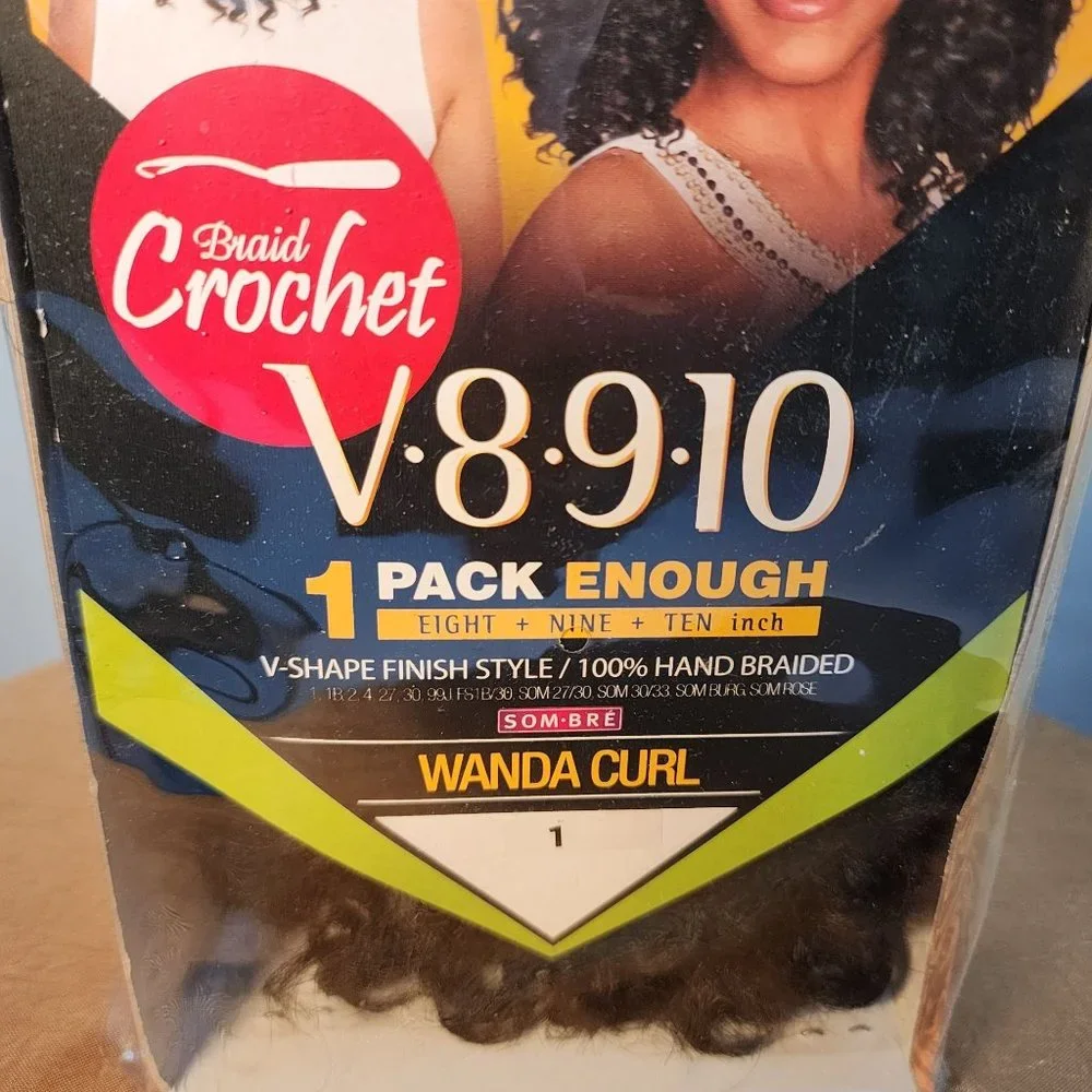 Zury Sis V8910 Crochet Braid Wanda Curl 8-10‎ Inch Synthetic Hair Black